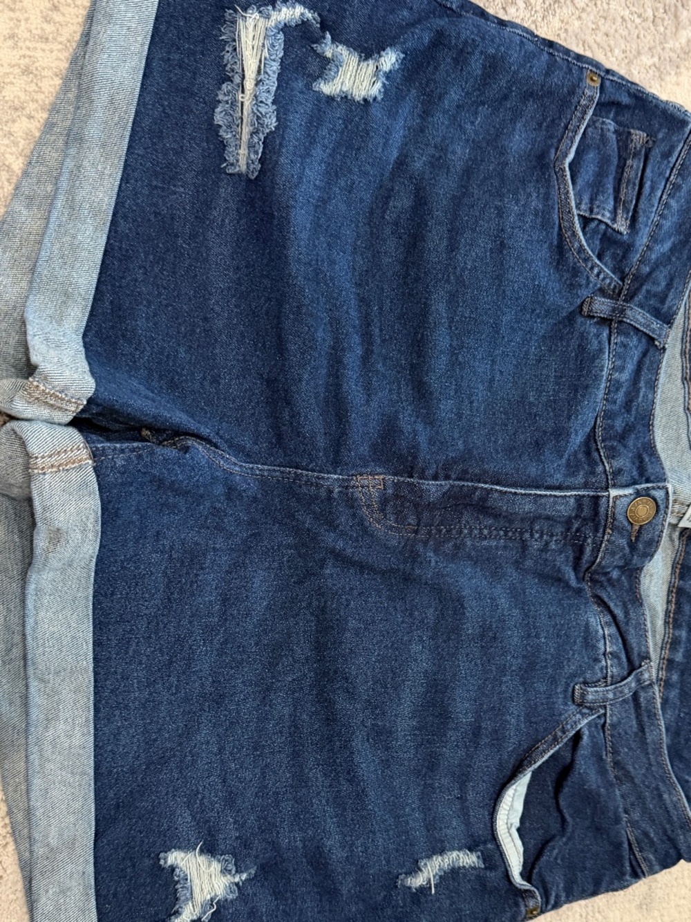 Ava & Viv Women's Plus Size 20W Distressed Denim Cuffed Jean Shorts